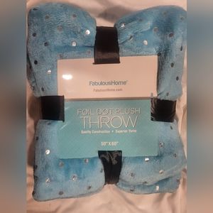 50x60 Blue Plush Throw by Fabulous Home New With Tag